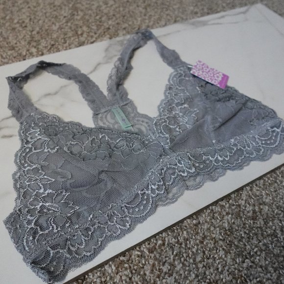 Gray Floral Lace Bralette by Anemone - Picture 6 of 7